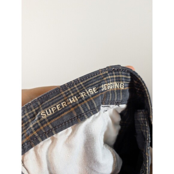 American Eagle Womens Plaid Super High Rise Jegging Pants Sz 18 Preppy Academia - Picture 7 of 8